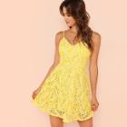 Shein Lace Overlay Fit & Flare Cami Dress
