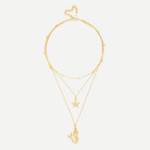 Shein Star & Mermaid Pendant Link Layered Necklace