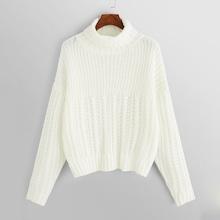 Shein Roll Neck Mixed Knit Sweater