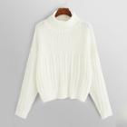 Shein Roll Neck Mixed Knit Sweater