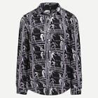 Shein Men Single Breasted Graphic Print Shirt