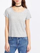 Shein Space Dye Ribbed Knit Tee