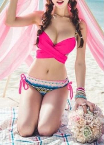 Rosewe Print Design Two Piece Rose Bikini