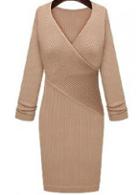 Rosewe Chic V Neck Long Sleeve Dress For Woman