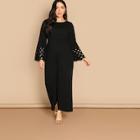 Shein Plus Laser Cut Bell Sleeve Jumpsuit