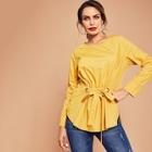 Shein Waist Drawstring Solid Top