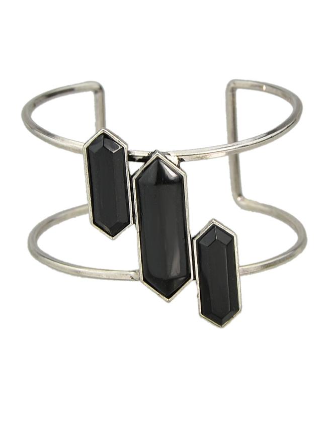 Shein Black Big Cuff Turquoise Bracelet