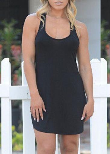 Rosewe Scoop Neck Sleeveless Black Racerback Top