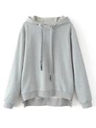 Shein Side Zipper Dip Hem Hoodie