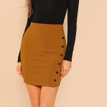 Shein Button Up Jersey Skirt