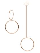 Shein Gold Plated Hollowed Circle Asymmetry Geo Earring