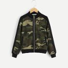 Shein Girls Zip Up Camo Sweatshirt