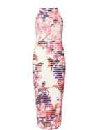 Shein Colour Criss Cross Back Floral Striped Dress