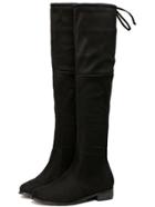 Shein Black Chunky Heel Zipper Boots