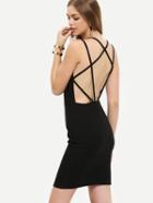 Shein Square Neck Caged Back Sheath Dress