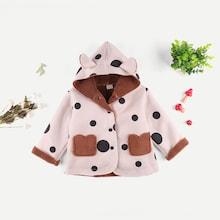 Shein Toddler Girls Fleece Lined Polka Dot Print Jacket