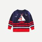 Shein Toddler Boys Sailboat Print Striped Jumper