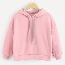 Shein Drawstring Drop Shoulder Hoodie