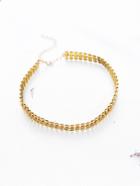 Shein Gold Rhinestone Detail Beaded Choker