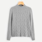 Shein Mock Neck Cable Knit Jumper