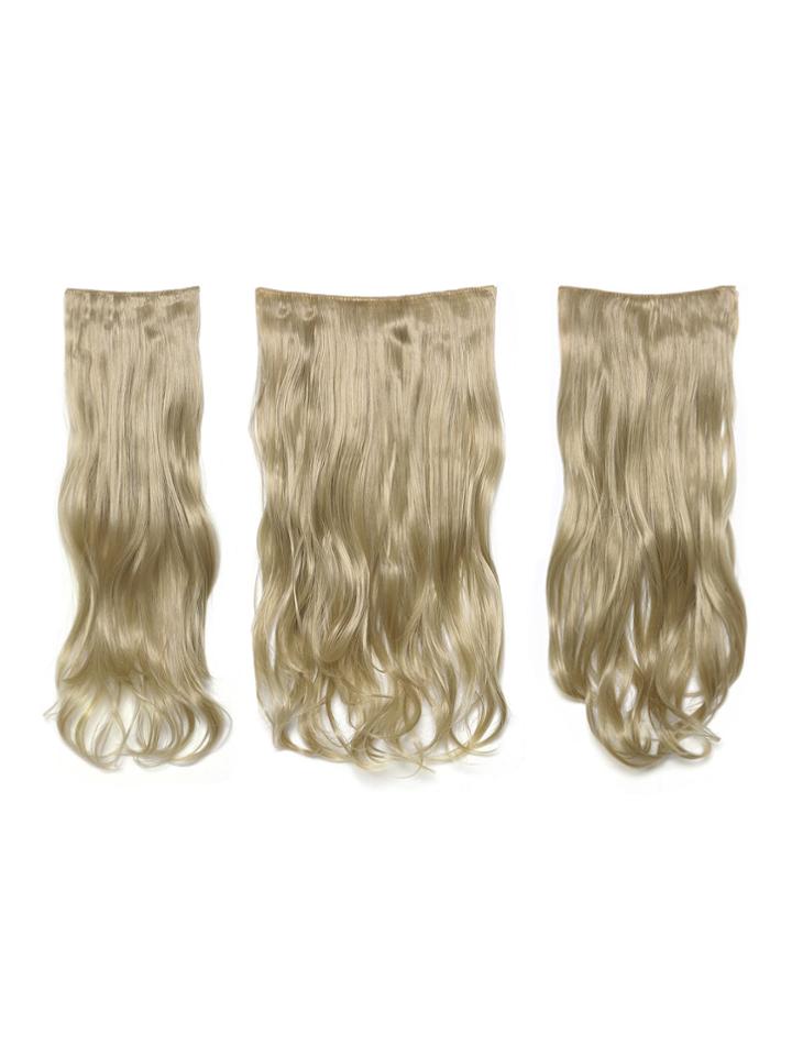 Shein Light Golden Blonde Clip In Soft Wave Hair Extension 3pcs