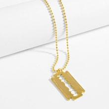 Shein Men Blade Pendant Necklace