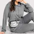 Shein Plus Heather Knit Crop Hoodie
