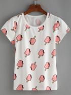 Shein Allover Popsicle Print T-shirt