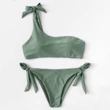 Shein One Shoulder Knot Bikini Set