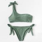 Shein One Shoulder Knot Bikini Set