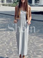 Shein Grey Strap Shift Ankle Dress