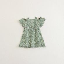 Shein Girls Ditsy Print Frill Trim Dress