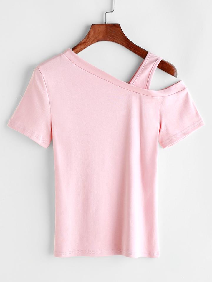 Shein Asymmetric Cold Shoulder T-shirt