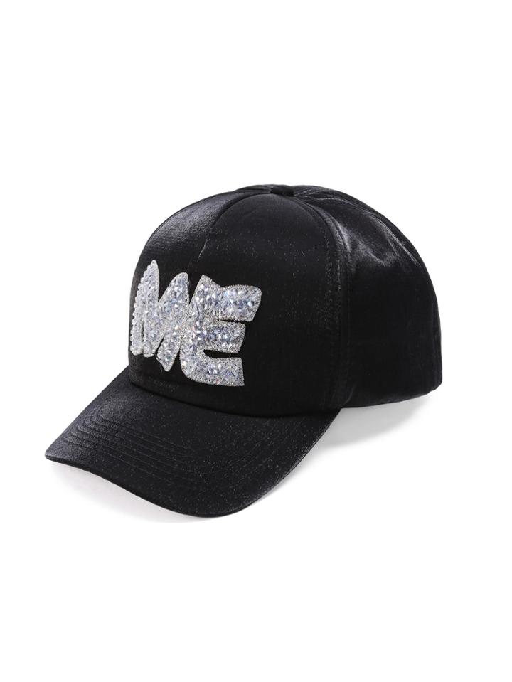Shein Contrast Letter Satin Baseball Cap