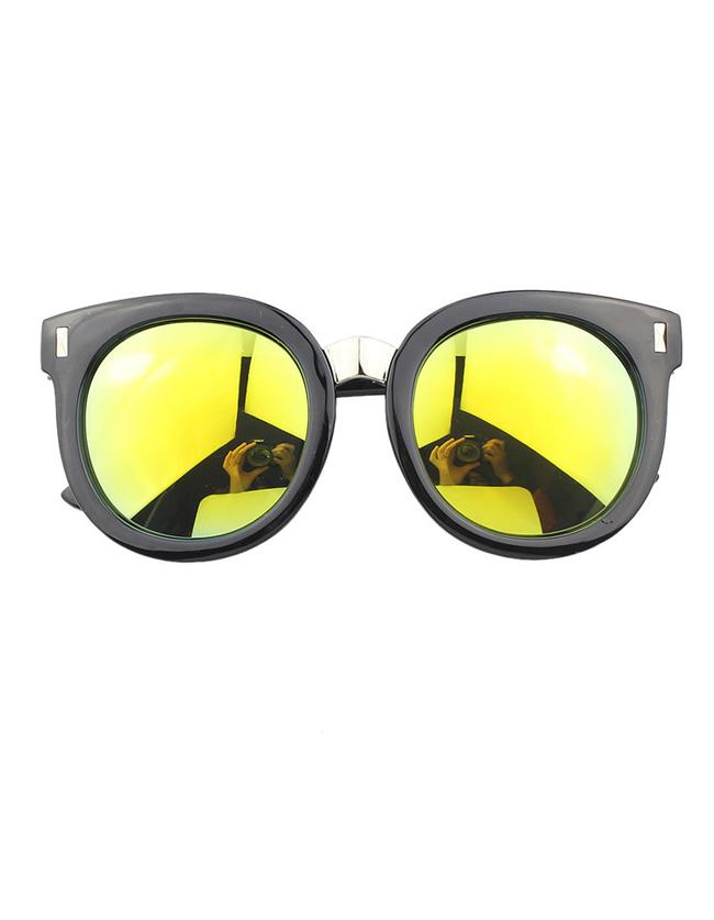 Shein Gold Round Large Sunglasses