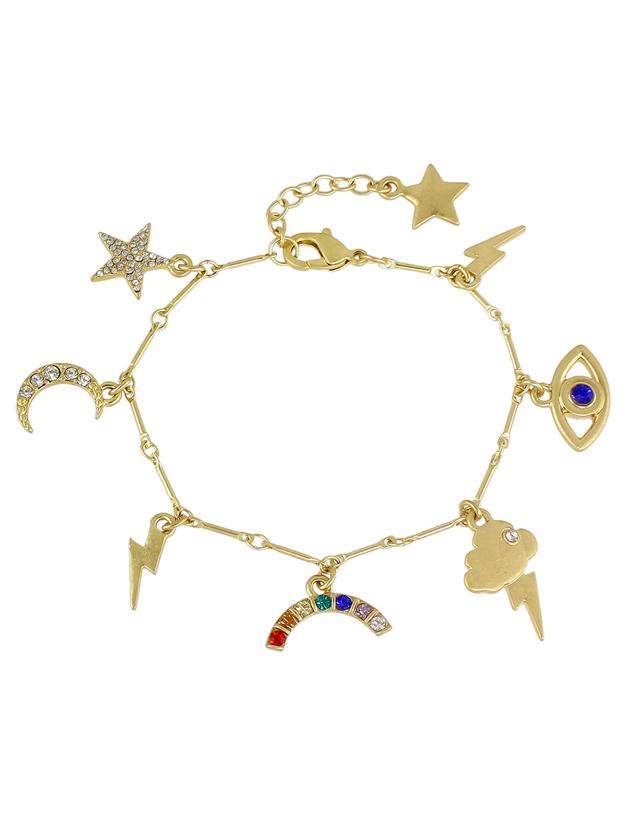 Shein Gold Color Rhinestone  Charms Bracelets