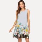 Shein Botanical And Dot Print Shell Dress