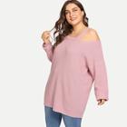 Shein Plus Scoop Neck Cut Out Sweater