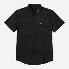 Shein Men Stripe Embroidered Shirt