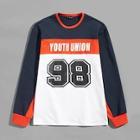 Shein Men Cut And Sew Lettering Pullover