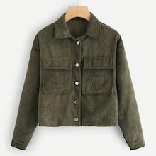 Shein Pocket Decoration Solid Jacket