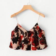Shein Botanical Print Crop Cami Top