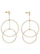 Shein Gold Plated Circle Hollow Out Drop Earrings