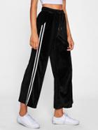 Shein Stripe Side Velvet Wide Pants