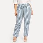 Shein Plus Striped Self-tie Pants