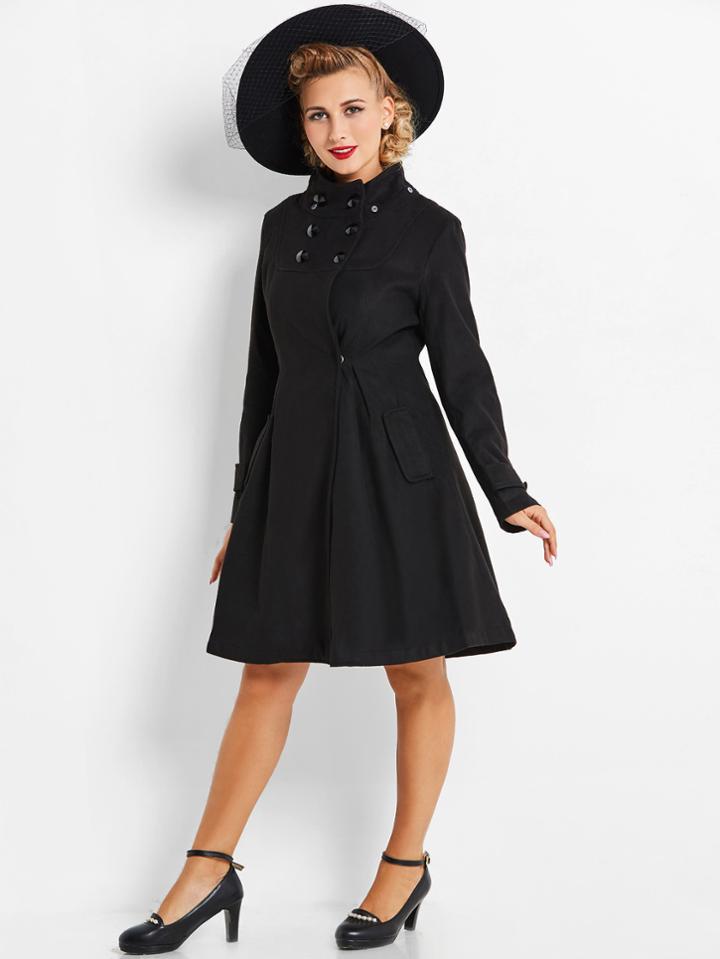 Shein Detachable Hood Wool Blend Coat