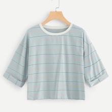 Shein Roll Up Striped Tee