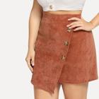 Shein Plus Buttoned Wrap Skirt