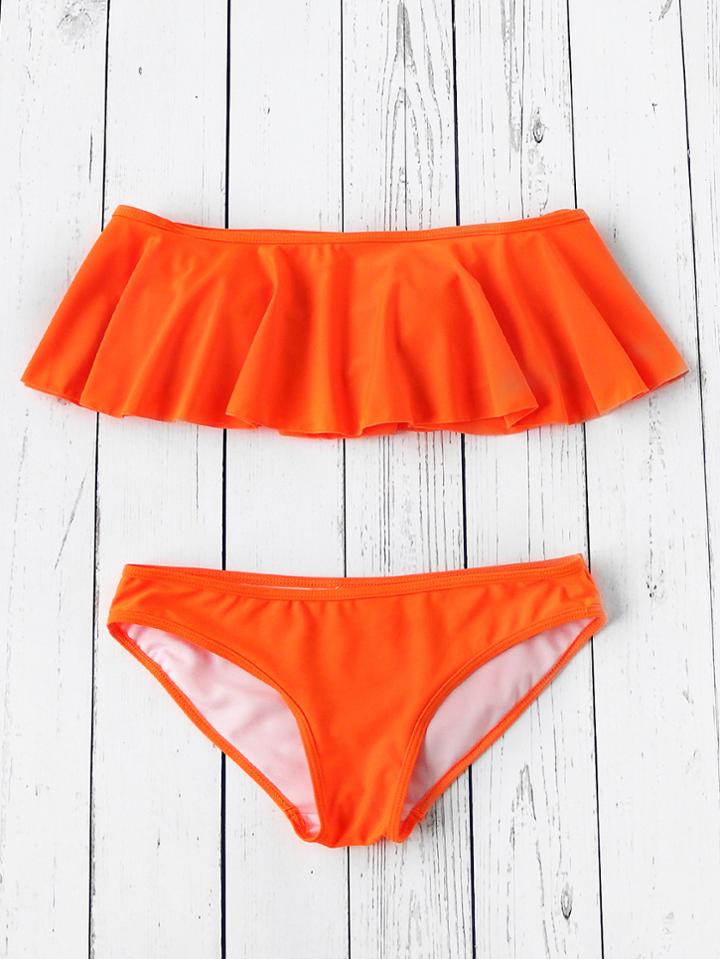 Shein Bardot Flounce Detail Bikini Set