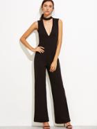 Shein Black Halter Cut Out Jumpsuit